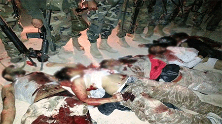 cadáveres de terroristas Abatidos cinco terroristas que intentaban adentrarse en Líbano